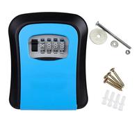WEOKDFHA Caja De Seguridad para Llaves Organizador de Caja Secreta Almacenamiento Llaves con Montaje en Pared, combinación 4 dígitos, contraseña, Bloqueo código Seguridad, sin Llave, plástico(Blue)