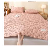 WEOKDFHA Colchón Ropa de Cama algodón, colchón Fino Acolchado, Tatami, Protector Ajustado, Estera, Almohadilla for sin Funda Almohada para El Apoyo del Sueño(Pink,1500x2000mm(5Feet))