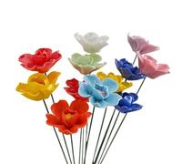 WEOKDFHA Flores De Cerámica Flores de simulación Hechas a Mano, Decoraciones Florales Vida eterna, Creativas, 5 uds(Color 13)