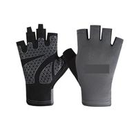 WEOKDFHA Guantes De Gimnasio Guantes de Medio Dedo Antideslizantes y Transpirables: Equipo Mano cómodo for Deportes al Aire Libre, Actividades físicas Ciclismo(Grey,XL)