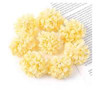 WEOKDFHA Hortensias Artificiales Cabezas de Flores Artificiales Hortensia Seda 4 cm, Falsas for decoración del hogar, Bodas, Accesorios Corona Novia DIY para La Fiesta De Bodas(Yellow,50Pcs)