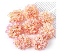 WEOKDFHA Hortensias Artificiales Cabezas de Flores Artificiales Hortensia Seda 4 cm, Falsas for decoración del hogar, Bodas, Accesorios Corona Novia DIY para La Fiesta De Bodas(Dark Orange,50Pcs)