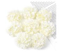 WEOKDFHA Hortensias Artificiales Cabezas de Flores Artificiales Hortensia Seda 4 cm, Falsas for decoración del hogar, Bodas, Accesorios Corona Novia DIY para La Fiesta De Bodas(White,50Pcs)