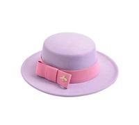 WEOKDFHA Sombrero Bombín Para Mujer Sombrero Fedora For Mujer, Elegante, Formal, Bodas, Iglesia, Decoración, Gorra Plana, Fiesta, Jazz(Light purple03)