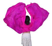 WEOKDFHA Velo De Danza Del Vientre Seda rendimiento danza Color sólido textura ligera velo chales mujeres bufanda disfraces accesorios del vientre velos 250 cm x 110(Fuchsia)
