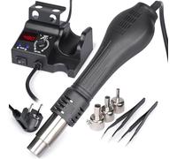 WEP 8858-V Kit estacion de soldadura a aire caliente de tamaño compacto soporte para boquillas integrado 3 boquillas temperatura y caudal de aire ajustables programa PID conversión °C/°F(EU Plug)