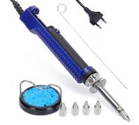 WEP 929D-V Soldador y desoldador 2 EN 1 con 5 boquillas 0,8/1,0/1,2/1,5 mm, kit de herramientas de soldadura con desoldador estaño incorporado, soporte, esponja y pasador de limpieza (EU)