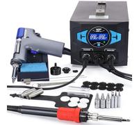 WEP 948D III - Estación de desoldadura de soldadura segura ESD 2 en 1 mejorada con pistola desoldadora de calentamiento rápido y soldador, modo de suspensión, apagado automático, calibración de