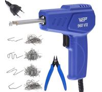WEP 960-VII Kit Soldador de Plástico con Empuñadura Ergonómica y Luces LED, 350 Engrapadoras Calientes para Reparación de Parachoques y Plásticos (enchufe UE)