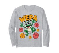Wepa Coqui Frog Hibiscus Flower Enthusiast Puerto Rico Manga Larga
