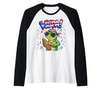 Wepa Coqui Frog Puerto Rico Flag Güiro Music Camiseta Manga Raglan