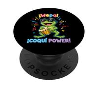 ¡Wepa! Coquí Power Fun Music Vibes PopSockets PopGrip Adhesivo
