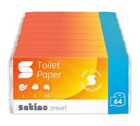 WEPA Smart Papel Higiénico Color Blanco 2 de LG. reciclado 8 x 8 Rollos de 250 hojas)