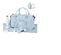 WEPLAN Bolsa Deporte Mujer Hombre Bolso de Gimnasio con Compartimento para Zapatos y Humeda Sport Gym Bag Fitness Bolsa Entrenamiento Impermeable Bolsas de Fin de Semana para Viaje,A3-Azul Cielo