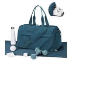 WEPLAN Bolsa Deporte Mujer Hombre Bolso de Gimnasio con Compartimento para Zapatos y Humeda Sport Gym Bag Fitness Bolsa Entrenamiento Impermeable Bolsas de Fin de Semana para Viaje,C4-Azul Pavo Real