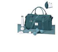 WEPLAN Bolsa Deporte Mujer Hombre Bolso de Gimnasio con Compartimento para Zapatos y Humeda Sport Gym Bag Fitness Bolsa Entrenamiento Impermeable Bolsas de Fin de Semana para Viaje,A7-Azul Pavo Real