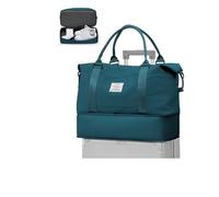 WEPLAN Bolsa Viaje 40x30x20 Ryanair Wizzair Bolso de Viaje Mujer Bolsa de Fin de Semana de Deporte Equipaje de Mano Bolso Gimnasio Maternidad con Compartimento para Zapatos Impermeable,Azul Pavo Real