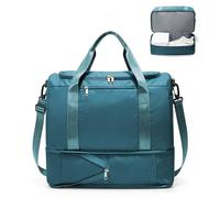WEPLAN Bolsa Viaje 40x30x20 Ryanair Wizzair Equipaje de Mano Cabina Bolsa Fin de Semana Mujer Bolso Deporte Gimnasio Viaje con Compartimento de Zapatos Bolso Maternidad Hospital,B04-Azul Pavo Real