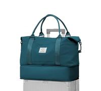 WEPLAN Bolsa Viaje 40x30x20 Ryanair Wizzair Equipaje de Mano Cabina Bolsa Fin de Semana Mujer Bolso Deporte Gimnasio Viaje con Compartimento de Zapatos Bolso Maternidad Hospital,A04-Azul Pavo Real