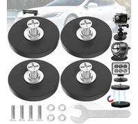 Weploda 13 Piezas Imanes De Neodimio Engomados, Imanes Redondos De Goma, Ø 43 Mm Con Rosca Exterior M6, 7.5 Kg Fuerza Sujeción, Con 4 Arandelas, 1 Llave, 4 Tornillos (Negros)