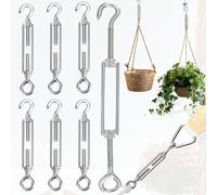 Weploda 6 Piezas Tensor Cable M8, Tensor Alambre Acero Inoxidable, M8 tensores de cuerda de acero inoxidable, Tensores para Cable de Acero Inoxidable M8, Capacidad de carga máxima 50KG