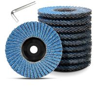 Weploda 8 Piezas Disco De Láminas, Discos De Láminas 75mm, Grano 40 60 80 120 Disco De Láminas, Azul Discos Profesionales, Para Acero Inoxidable Metal Acero y Madera, Blauw(Con Llave Hexagonal)