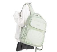 WEPOET Mochila básica para la escuela, mochila universitaria casual para mujer, bolsa media impermeable para adolescentes y niñas, A3-verde menta, L, Mochilas informales