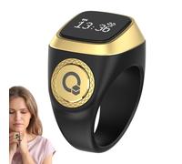 Weppduk Anillos inteligentes para mujer, contadores electrónicos digitales, compatible con varios idiomas Tasbih Tally Clicker, 5 recordatorios de tiempo de oración, anillos inteligentes, oración para