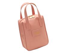 Weppduk Bolsa de maquillaje de cuero, Estuche de maquillaje de cuero | Organizador de bolsas de cosméticos de maquillaje - Estuche de aseo con divisor y asa, estuche portátil para mujeres y, Rosa,