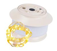 Weppduk Cadena de luces portátiles - Luces de tienda de campaña para exteriores | Almacenamiento rápido de 65.62 pies para senderismo, camping, Halloween, decoraciones