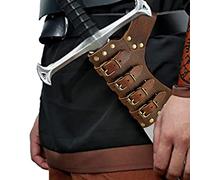 Weppduk Cinturón de espada ancha | Percha de cinturón medieval para estoque,Accesorios renacentistas para hombres para cosplay, navidad, utilería para el escenario, /marrón