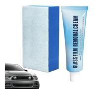 Weppduk Crema de eliminación de película de aceite de vidrio | Limpiaparabrisas con Esponja para Coches - Limpiador de película de aceite, Limpiador de película de aceite de parabrisas, Crema de