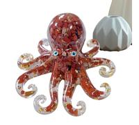 Weppduk Escultura de pulpo | Figura decorativa de resina de cristal de tentáculos largos, 10 cm, escultura decorativa para decoración del hogar, figuras coleccionables de pulpo para sala de estar