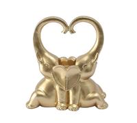 Weppduk Estatua decorativa de elefante, portavelas de pareja, figuras coleccionables, estatuas de animales, estatua de elefante de amor, portavelas para velas de té, decoración del hogar