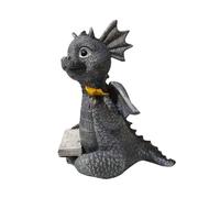 Weppduk Estatuas de dragón | Estatua de jardín de dragón leyendo un libro | 4.3 pulgadas/11 cm, bonita estatua de jardín de animales, escultura artística de resina para familiares y amigos