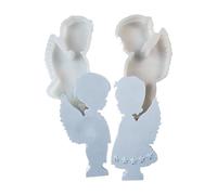 Weppduk Moldes de ángel para arcilla, molde de fundición flexible antiadherente, bonito molde de ángel, moldes de fundición multifuncionales para yeso, resina epoxi, hormigón