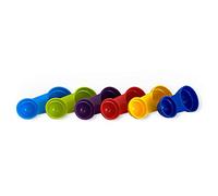 WePrep - Juego de cucharas medidoras | Colores brillantes | Diseño compacto 4 en 1 | Fabricado con orgullo en el Reino Unido (azul claro, verde, morado, rojo, amarillo y azul oscuro, juego de 6)