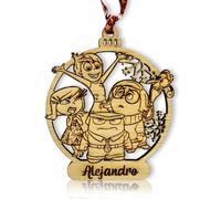 WEPRINTFY | Bola de Navidad Personalizada con Nombre | Modelo del Revés | Adorno de Navidad en Madera | Adornos para el Árbol | Decoración Navideña
