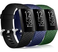 Wepro Bandas impermeables compatibles con Fitbit Charge 3 y Charge 3 SE, paquete de 3 unidades de repuesto para mujeres, hombres, pequeño, grande, Large 7.1"-8.7", Navy Blue/Black/Olive