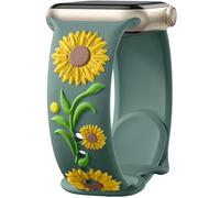 Wepro Correa floral en relieve compatible con correas de Apple Watch para mujer de 1.575 pulgadas, 1.614 pulgadas, 1.496 pulgadas, iWatch Band para mujer, SE Series 9, 8, 7, 6, 5, 4, 3, 2, 1, grabado