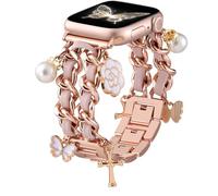 Wepro Elegante Correas Compatible con Apple Watch Correas 44mm 45mm 46mm 42mm, Ajustable Cadena Enlace Correa con Accesorios de Lujo de Repuesto para iWatch Bandas Serie 10 9 8 7 6 5 4 3 2 1 SE