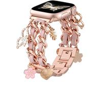 Wepro Elegante Correas Compatible con Apple Watch Correas 44mm 45mm 46mm 42mm, Ajustable Cadena Enlace Correa con Accesorios de Lujo de Repuesto para iWatch Bandas Serie 10 9 8 7 6 5 4 3 2 1 SE