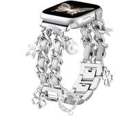 Wepro Elegante Correas Compatible con Apple Watch Correas 44mm 45mm 46mm 42mm, Ajustable Cadena Enlace Correa con Accesorios de Lujo de Repuesto para iWatch Bandas Serie 10 9 8 7 6 5 4 3 2 1 SE