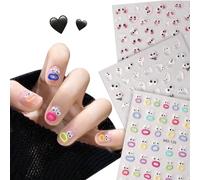 WEQEER Pegatinas Divertidas para Decoración de Uñas, Diseño de Monstruos Grandes, Autoadhesivas para Salones, Suministros de Arte para Mujeres y Niñas (3