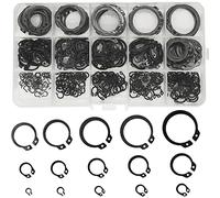 WeqeYent 350 anillos de retención externos de acero negro 65Mn M4-M28, 15 tamaños negro C-Clip de retención anillo surtido