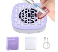 Weqizuerqi Colector de polvo profesional para uñas, colector de polvo de uñas inalámbrico, aspiradora silenciosa, potentes suministros de limpieza con succión para salón, hogar, estudio, principiantes