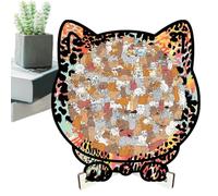 Weqizuerqi de Madera para Grandes y pequeños | Juguetes Lindos en Forma de Gato | Puzzle de Madera con diseño de Animales para Adultos, para Hombres, niños, Hijos, Hijas, Adolescentes y