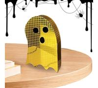 Weqizuerqi Decoraciones Fantasma Disco Halloween - Espejo facetado Halloween con lentejuelas interiores para señalización, figuras aterradoras para Navidad, Trick-Or-Treat, Fiesta, Entrada, Oficina