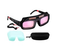 Weqizuerqi Gafas de soldadura - Gafas de soldadura con atenuación automática, resistentes a los rayos UV, protección facial ventilada ajustable para fabricación, molienda, corte de metal, trabajo