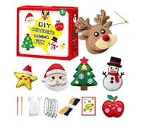 Weqizuerqi Juego de Accesorios de Costura para niños, Manualidades con 6 de árbol de Navidad, Juego de Manualidades de Costura, para niños, guardería, Vacaciones, Ventana, Fiesta, árbol